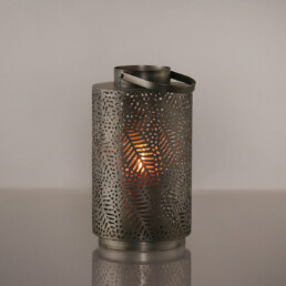 Deko Laterne aus Metall, silber, 35 cm