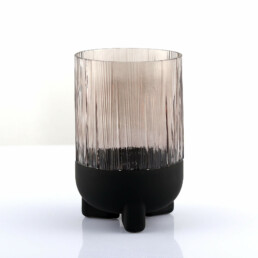 Glas Vase, rot, 23 cm