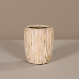 Deko Vase aus Keramik in creme weiß