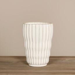 Deko Vase aus Keramik, weiß, 15 cm